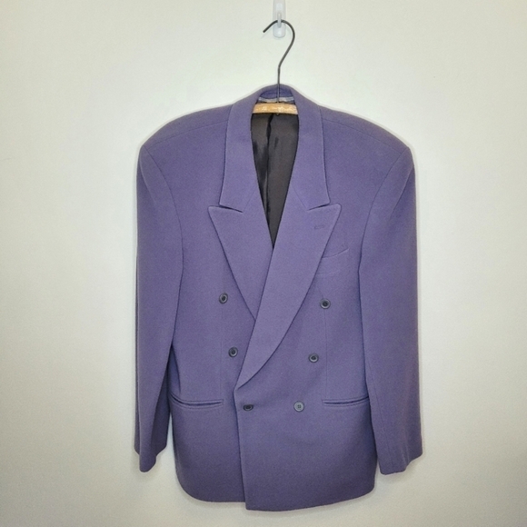 Vintage Other - VINTAGE 80s Steilmann Lavender Wool Single-Breasted Blazer
